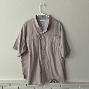 Columbia PFG Shirt Short‎ Sleeve Omnishade Tan